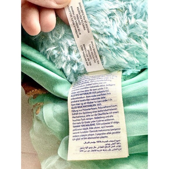 Build-A-Bear Disney Aladdin Princess Jasmine Bear 18” Teal Plush Gold Outfit BAB - Picture 9 of 11